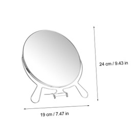 PACKOVE Double Sided Adjustable Vanity Mirror Rotating Tabletop Makeup Mirror Reflection Durable for Bathroom Bedroom and Travel