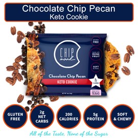 ChipMonk Cookies - Low Carb, Keto, Sugar Free, & Gluten-Free Snack Foods (Chocolate Chip Pecan, 6 pack)