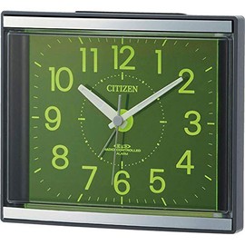Rhythm Citizen 4RL434-008 Alarm Clock, Radio-controlled Clock, Analog, Easy to Read Dial, Gray