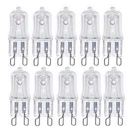 10x G9 Halogen Bulbs 20W/33W/42W 230V 2800K Warm White Clear Capsule Halogen Lamps Dimmable, No Strobe, No Flicker (watts, 42)