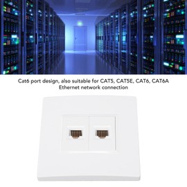 Cat 6 Ethernet Wall Plate, 2 Port CAT6 Keystone Female to Female Wall Jack, Removable Keystone Wall Plate for CAT5, CAT5E, CAT6, CAT6A Ethernet Network Connections