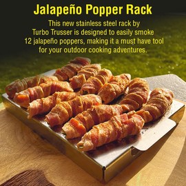TURBO TRUSSER I Jalapeno Popper Rack I Easily Make Twelve Jalapeno Poppers Cut in Half I Dishwasher Safe I Made in USA I 1 Rack