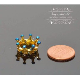 SMA 1:12 Dollhouse Miniature Gold & Turquoise Crown BD J087