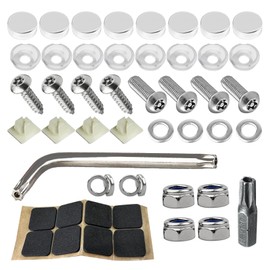 WINUERK Anti Theft License Plate Screws, Stainless Steel License Plate Screws, Tamper Proof License Plate Screws, Rustproof Security Bolts Fasteners for Frame Holder Mounting Fits Most Cars (Sliver)
