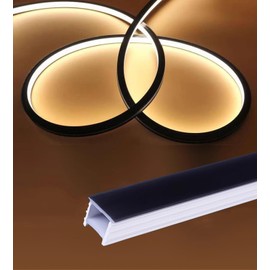 KSDLMPA 16.5ft/5M Spotless Silicone LED Channel System with Flange, Wear Free Recessed Flexible Tube Black Cover for 5mm LED Strip Light Wall Ceiling Decor