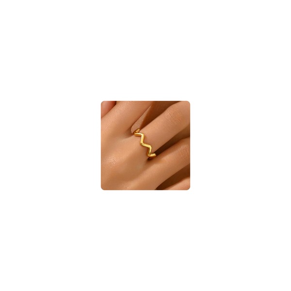 foyjoey Stackable Gold Rings for Women Dainty Open Cubic Zirconia