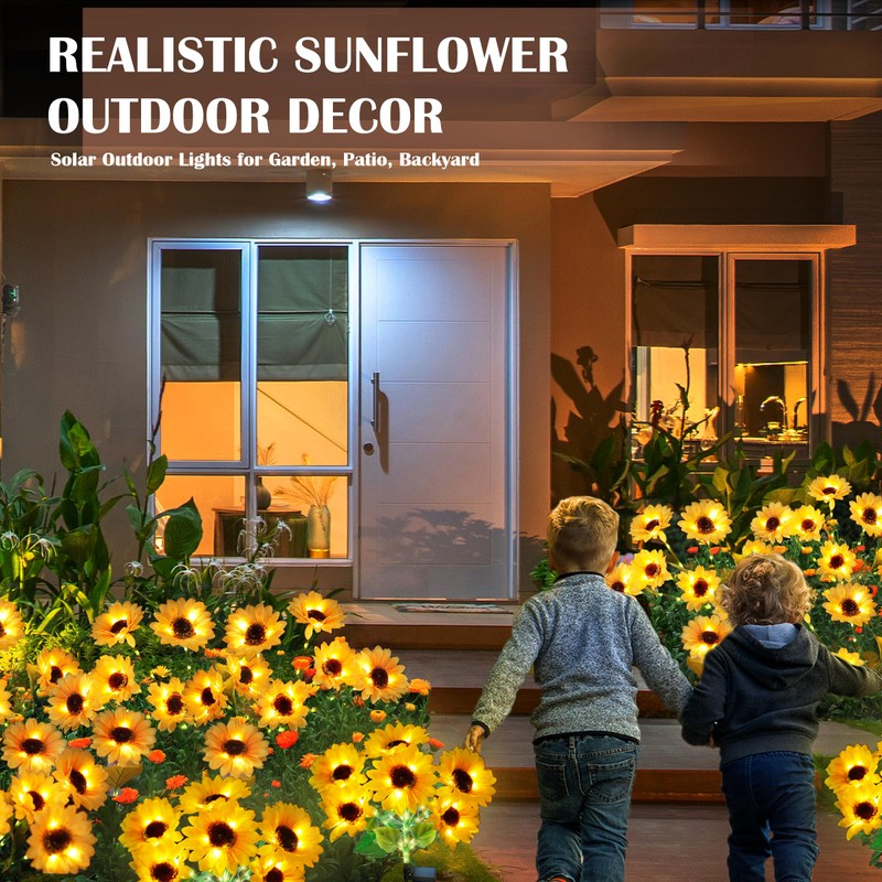Solar Garden Lights - Solar Sunflower Outdoor Decorative Stake Lights