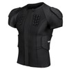 Dialudon Men Football Rib Protector Padded Shirt 7-Pads Chest Shoulder Protector Padded Compression Shirt for Football Rugby Baseball Lacrosse Basketball Black Size S