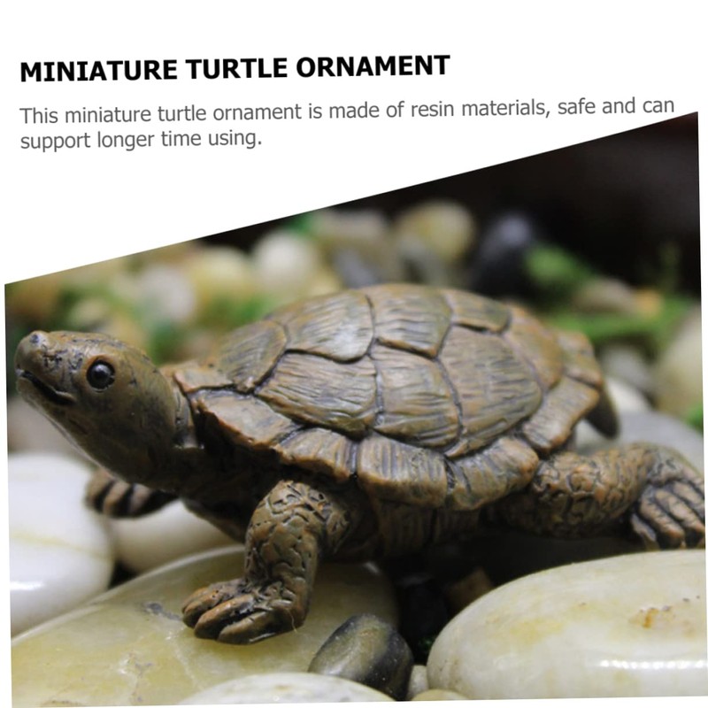 CAXUSD 4pcs Miniature Turtle Figurines Resin Turtle Decor for Garden