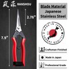 RANSHOU Japanese Garden Shears Long Blade 7.9" for Plants -