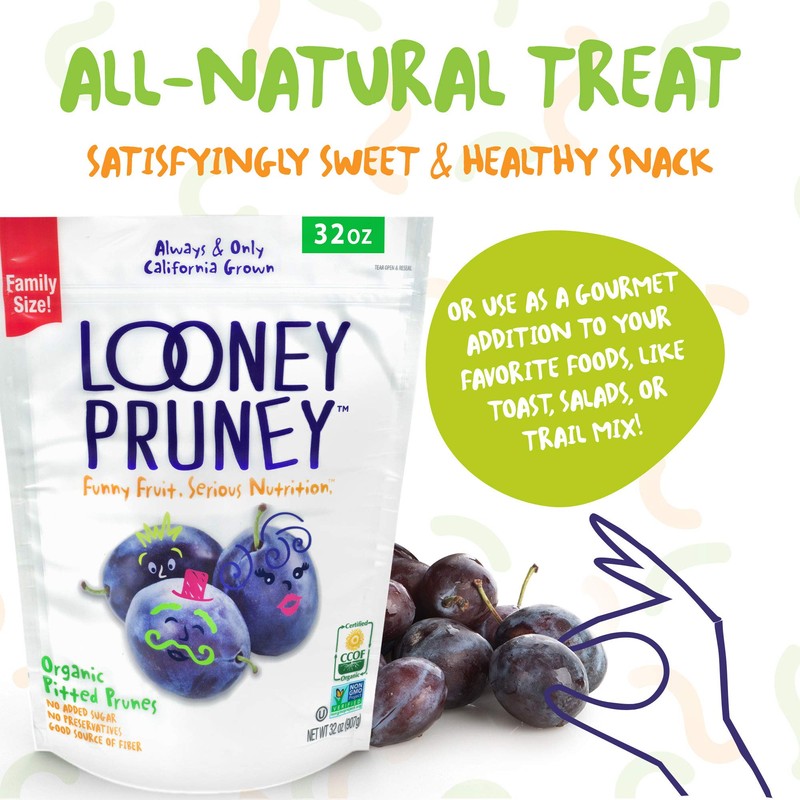 Looney Pruney Organic Pitted Dried Prunes for the Entire Family