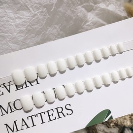 White Press on Nails Short Square Fake Nails Glossy Glue on Nails Full Cover Solid Color Acrylic Nails Cute Artificial False Nails Extra Short Press on Nails for Women Girls Manicure Decorations 24Pcs
