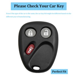 Vruwcey Key Fob Cover for GMC with Keychain Key Case Shell for 2003-2006 Avalanche Equinox Silverado SSR Suburban Tahoe GMC Sierra Yukon Hummer H2 Pontiac Torrent Saturn Vue (for GMC a)