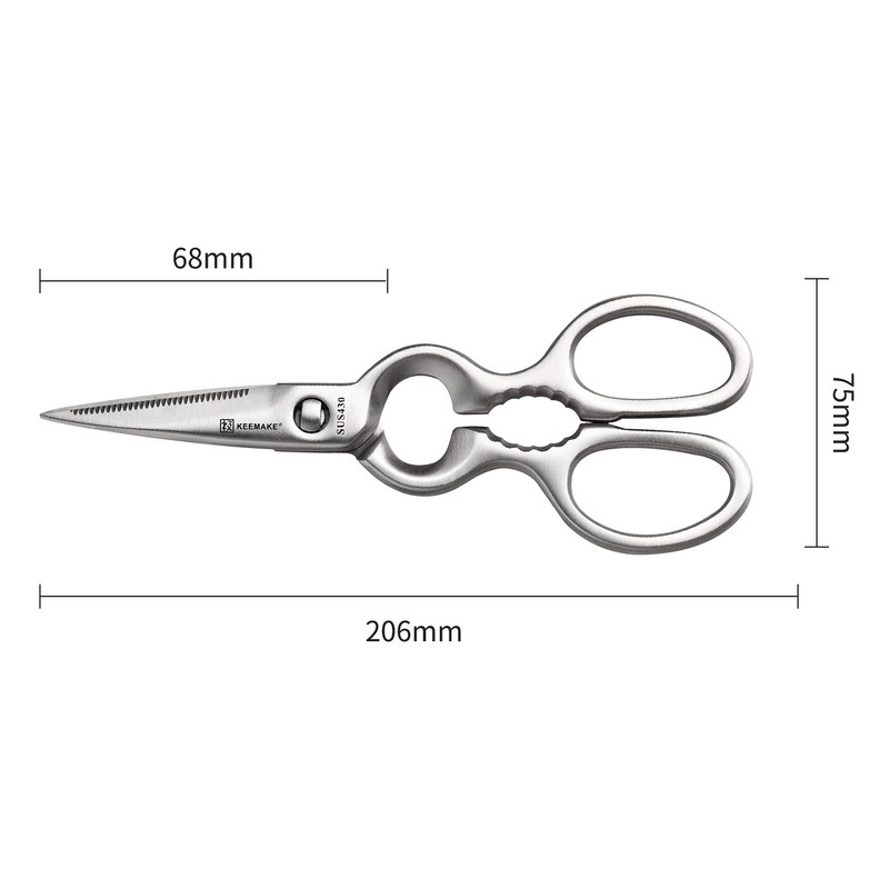 KEEMAKE Kitchen Scissors, All Stainless Steel, Kitchen Scissors, Disassemble, Dishwasher