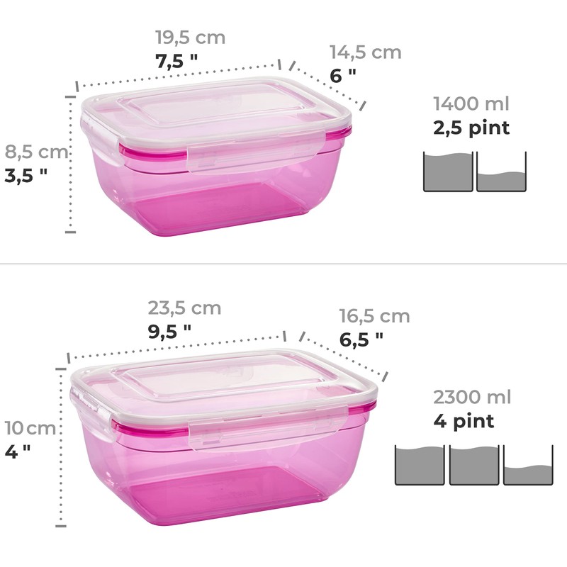 Grizzly Food Storage Containers with Lids - Rectangular - pack