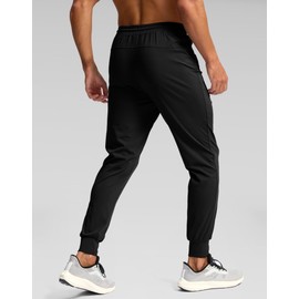 Pudolla Joggers for Men Lightweight Sweatpants with Pockets Athletic Pants for Men Gym Sweatpants Men Workout Pants(Black L)