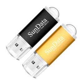 SunData USB Stick 32 GB USB 2.0 Flash Drive Memory Stick – Pack of 4 Mixed Colours: Black, Blue, Red and Gold 32GB