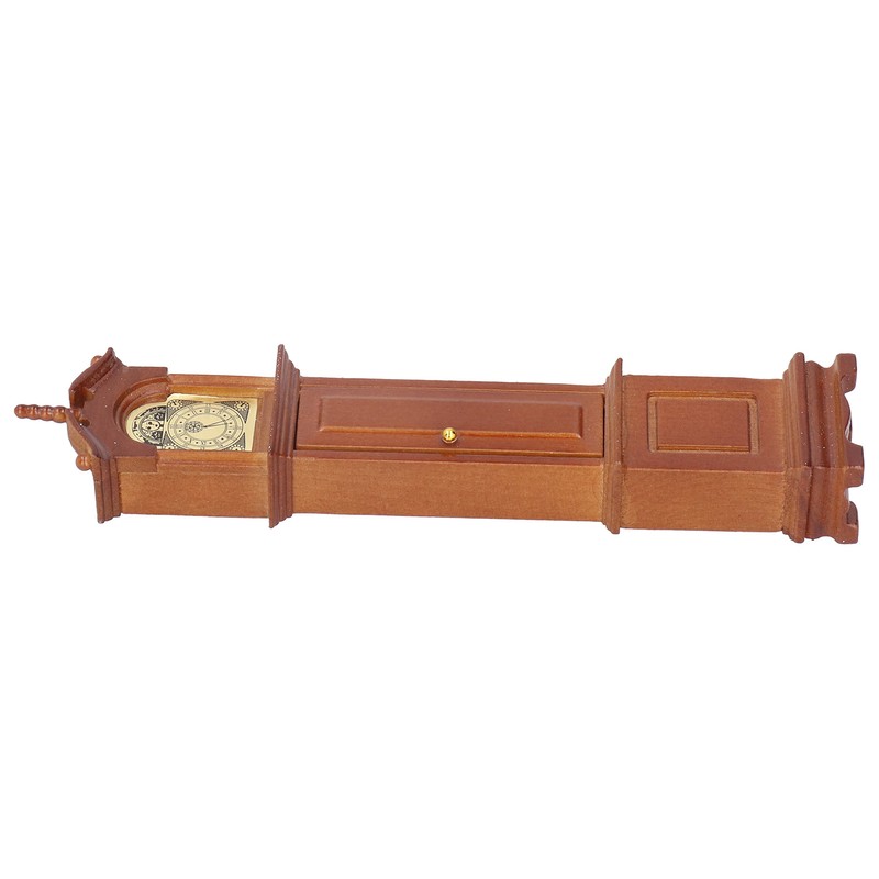 1/12 Dollhouse Miniature Grandfather Clock Wooden Mini Model Furniture Accessory