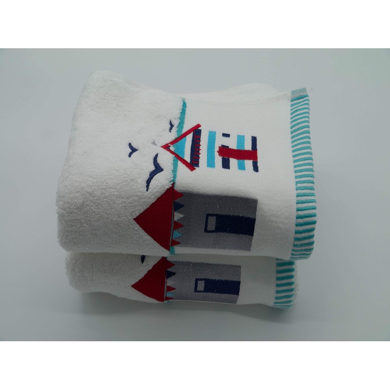 Pack of 2 Luxury Beach Hut & Birds Hand Towels