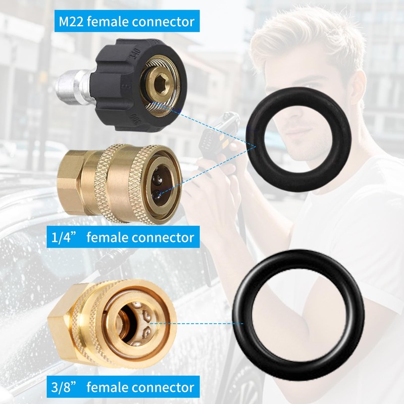 50 Pieces Power Pressure Washer O-Rings Replacement for 1/4 inch,