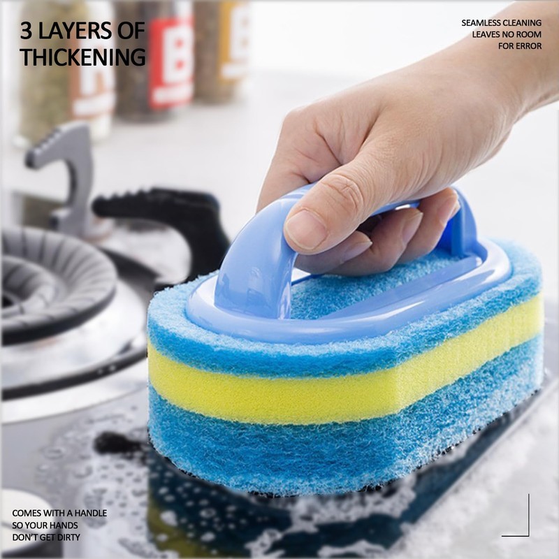 Pack of 2 Bathroom Cleaning Sponge with 2 Pieces Mini
