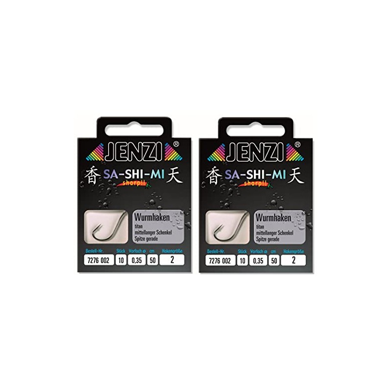 Set # 2 Packs (20 Pieces) Worm Hooks by Jenzi