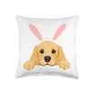 Easter Golden Retriever Cute Dog Spring Easter Bunny Ears Throw