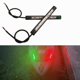12V Boat Navigation Lights Red and Green, Ultra Bright for Boat Inside or Bow Deck, LED Strips for Night Fishing, Stick on Wiring Boat Running Lights for Pontoon Bass Boat Airboat Storage Lockers