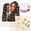NAISKA 158PCS Gold Butterfly Braid Jewelry Dreadlock Accessories Snake Braid