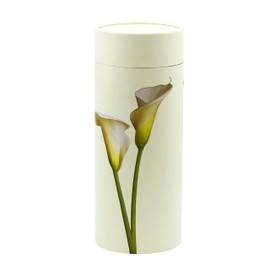 Casket Depot Lily Adult Paper Scattering Tube, Biodegradable Urn for Scattering Ashes, Eco Urn, Large Adult Sized, 12.5 Inches High (Plain), Free Velvet Bag Provides Dignity and Extra Protection