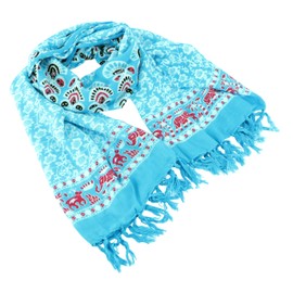 GURU SHOP Bali Sarong, Wandbehang, Wickelrock, Mandala Sarongkleid, Herren/Damen, Türkis, Synthetisch, Size:One Size, 160x115 cm