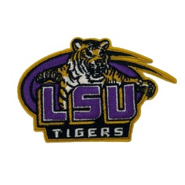 LSU Tigers Patch Iron On 3.25” X 2.25” Embroidered Old School