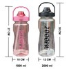 quancifang Water Bottle 2 L Water Bottle with Straw and