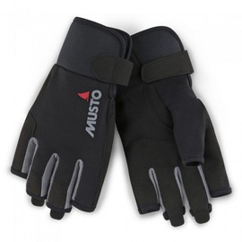Musto 2018 Essential Sailing Short Finger Gloves in Black - Unisex - Durable and Flexible Gloves for Summer Weather