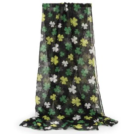 Mealah Women-Men-St.Patrick's-Day-Scarf Lucky Shamrock Scarves Lightweight Green Clovers Scarfs for Irsh Party