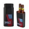 Leather Cigar Case, Travel Humidor Set, 3 Pack Black Embroidery