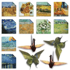 Origami Paper 6x6 Double Sided 50 Sheets 10 Colors origami kit Japanese Chiyo Square Craft Kits Easy Fold Arts Crafts DIY Handwork Van Gogh