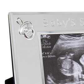 Widdle Celebrations Silver Plated Baby's Scan Photo Frame with Embossed Detail 5" x 3.5" 2380