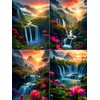 PINFFSHU 4-Pack Diamond Painting Kits for Adults Beginners: 5D Breathtaking