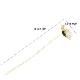 Mandy's PU White Gerbera Daisy Artificial Flowers 12 Stems Flexible Centerpiece Wedding Bouquet Home Décor