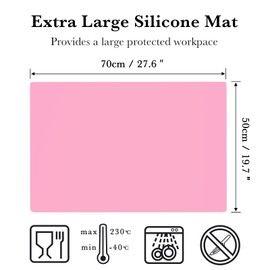 Gartful Gartful Pink Oversize Silicone Mat 27.6" x 19.7", Silicone Sheet for Crafts, Nail Arts, Painting, Epoxy Resin Jewelry Casting Mat, Countertop Protector, Table Placemat Pad, Nonstick Nonskid