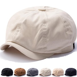 MUNULA Oversize Newsboy Cap XL-XXL(Elastic Band 24-25.6") Big Head Hats for Men Large Head Hats Ivy Hat, Beige, X-Large-XX-Large