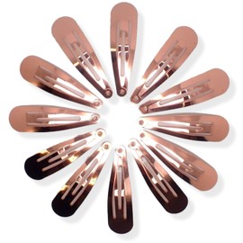 Topkids Accessories 4-5 cm / 1.5-2 inch Set of 12 Metal Hair Clips, Mini Hair Clips, Small Hair Clips, Hair Accessories for Women and Girls, Hair Accessories (Rose Gold)