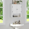 UTEX Bathroom Cabinet Wall Mounted, Wood Hanging Cabinet, Wall Cabinets