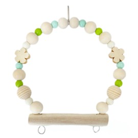 Made in Japan, Safe and Safe Material, Natural Wood, Buddy Parrot, Bunki, Small Bird, Swing, S, Toy, Athletic, Stainless Steel, For Small Animals, Type NA (Small Size Approx. 5.5 x 5.5 inches (14 x 14