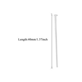 Hahiyo 40mm Length Fine Satin Pins Straight Connect Correctly Longer Size Trim Easily Durable Metal Flat Head Quilting Dressmaker Pins Silver 200 PCS for DIY Jewelry Making Sewing Crafts