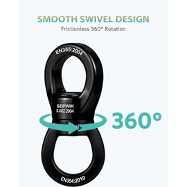 SEPWIK Swing Swivel, 35KN Swing Spinner, 360° Safety Rotational Device Hanging Accessory for Hanging Hammock, Web Tree Swing, Aerial Dance, Children's Swing
