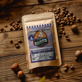 Toasted Hazelnut Whole Bean Coffee by Saltwinds Coffee Company (340g) | Medium Roast Coffee Beans 100% Arabica Low Acid Coffee Bean | Delicious Flavoured Coffee Freshly Roasted in the Maritimes
