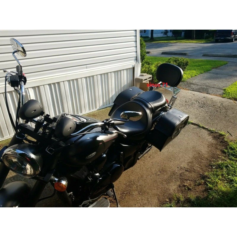 JMei Sissy Bar Backrest with Luggage Rack For Kawasaki Vulcan
