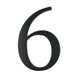 Large 5" Black Metal Flush Mount House Address Numbers, Bold Font, Easy to Read (6)